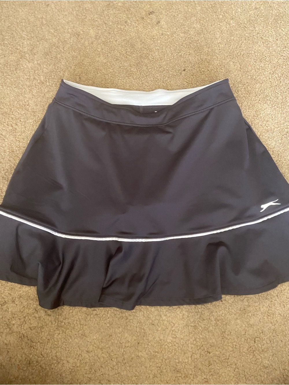 Slazenger Women's Athletic Golf Tennis Skort Black White Piping Ruffle Size XS